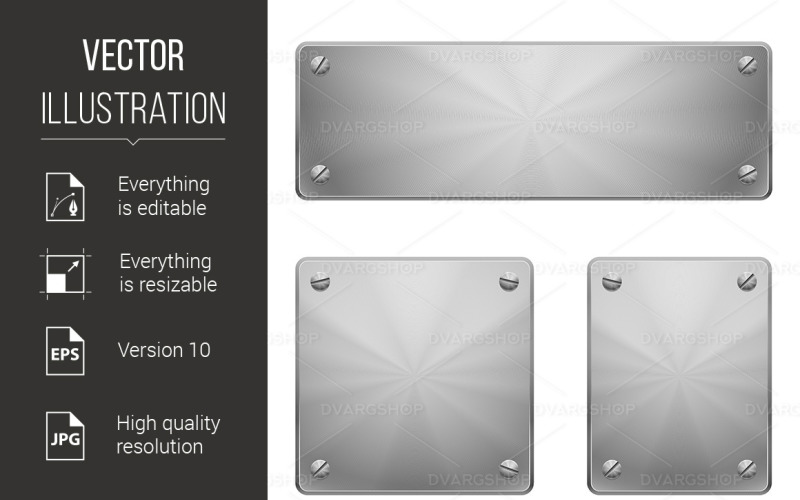 Metal Plates - Vector Image Vector Graphic
