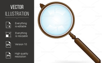 Realistic Magnifying Glass - Vector Image