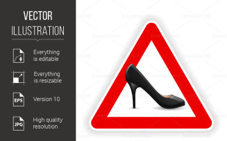 Sign of Womens Shoes - Vector Image