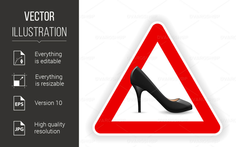 Sign of Womens Shoes - Vector Image Vector Graphic