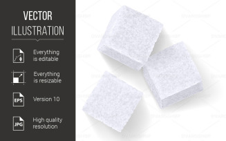 White Sugar Cubes - Vector Image