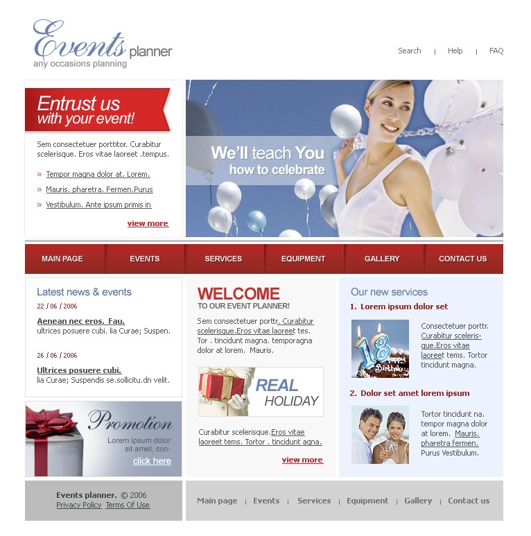 Event Planner Website Template 11726