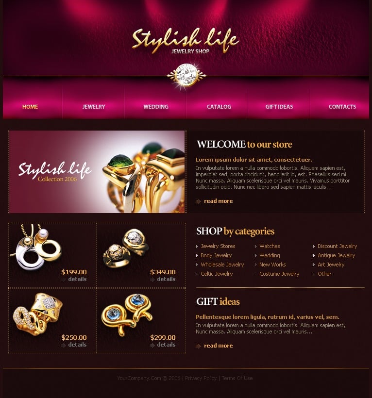 Jewelry Website Template #11701