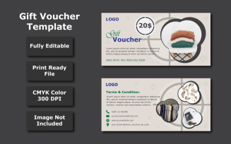 Fashion/Clothing Store Gift Voucher Template - Vector Image