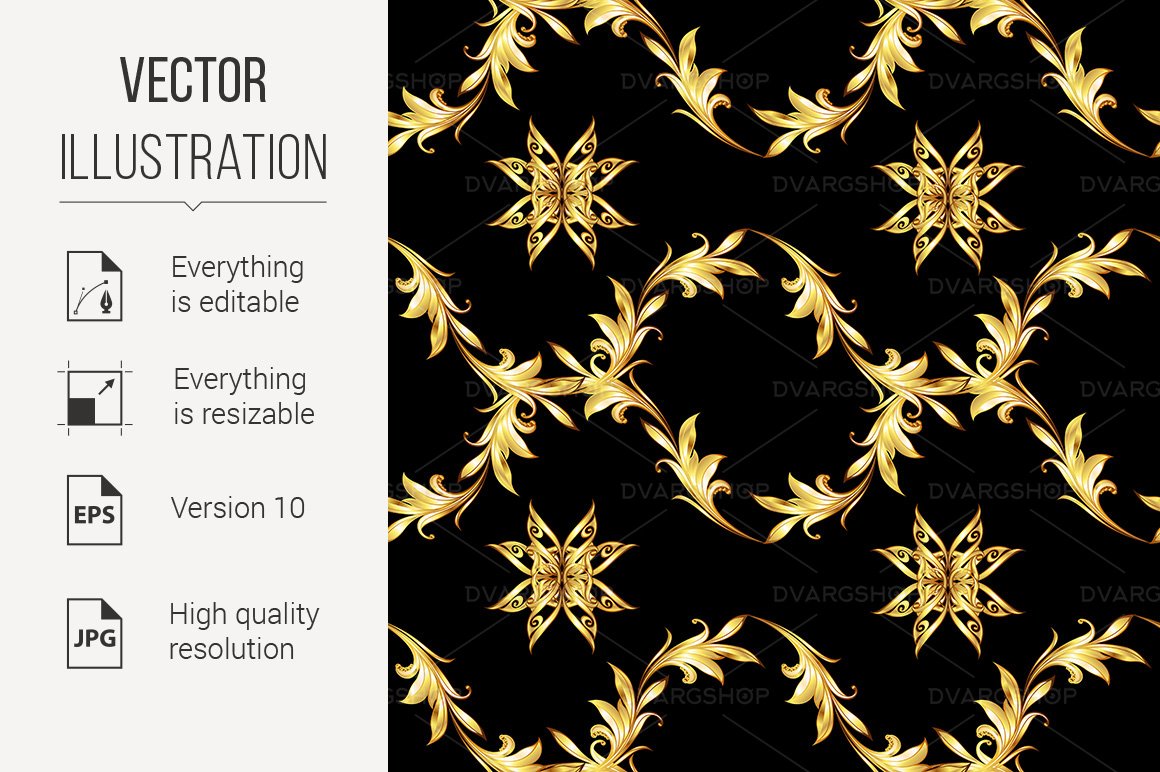 Template #117243 Gold Pattern Webdesign Template - Logo template Preview