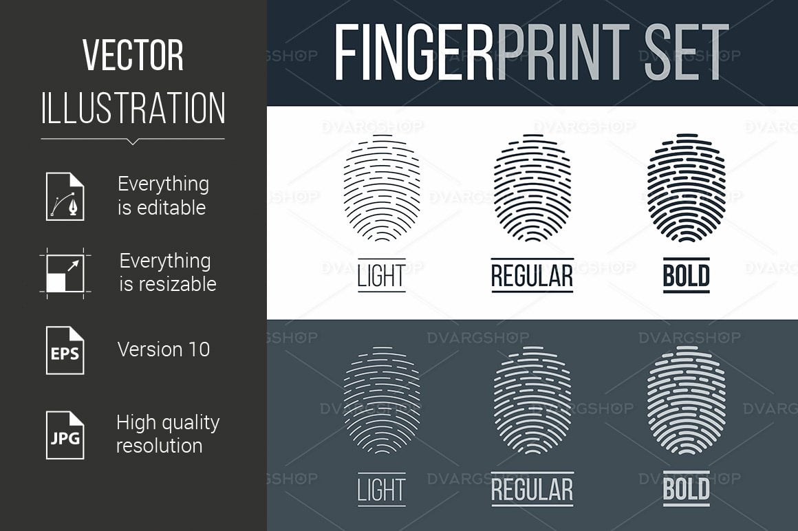 Kit Graphique #117279 Fingerprint Ensemble Divers Modles Web - Logo template Preview