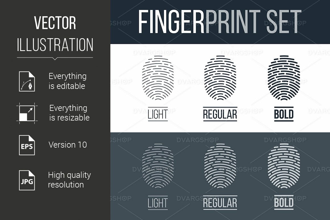 Kit Graphique #117279 Fingerprint Set Divers Modles Web - Logo template Preview