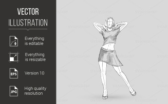 Dancing Girl - Vector Image