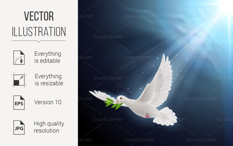 Fly Dove - Vector Image Vector Graphic