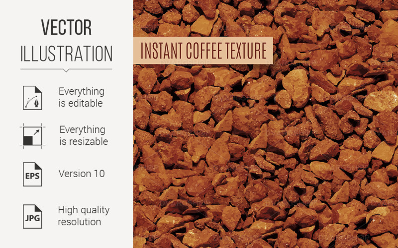 freeze Dried Coffee Granules - Vector Image Vector Graphic