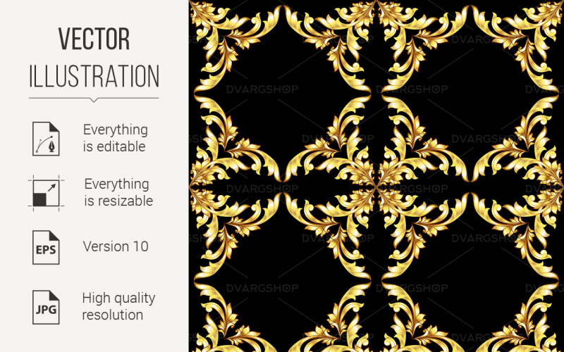 Golden of Pattern - Vector Image Vector Graphic