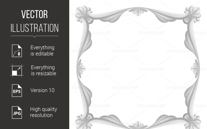 Gray Beautiful Frame - Vector Image Vector Graphic