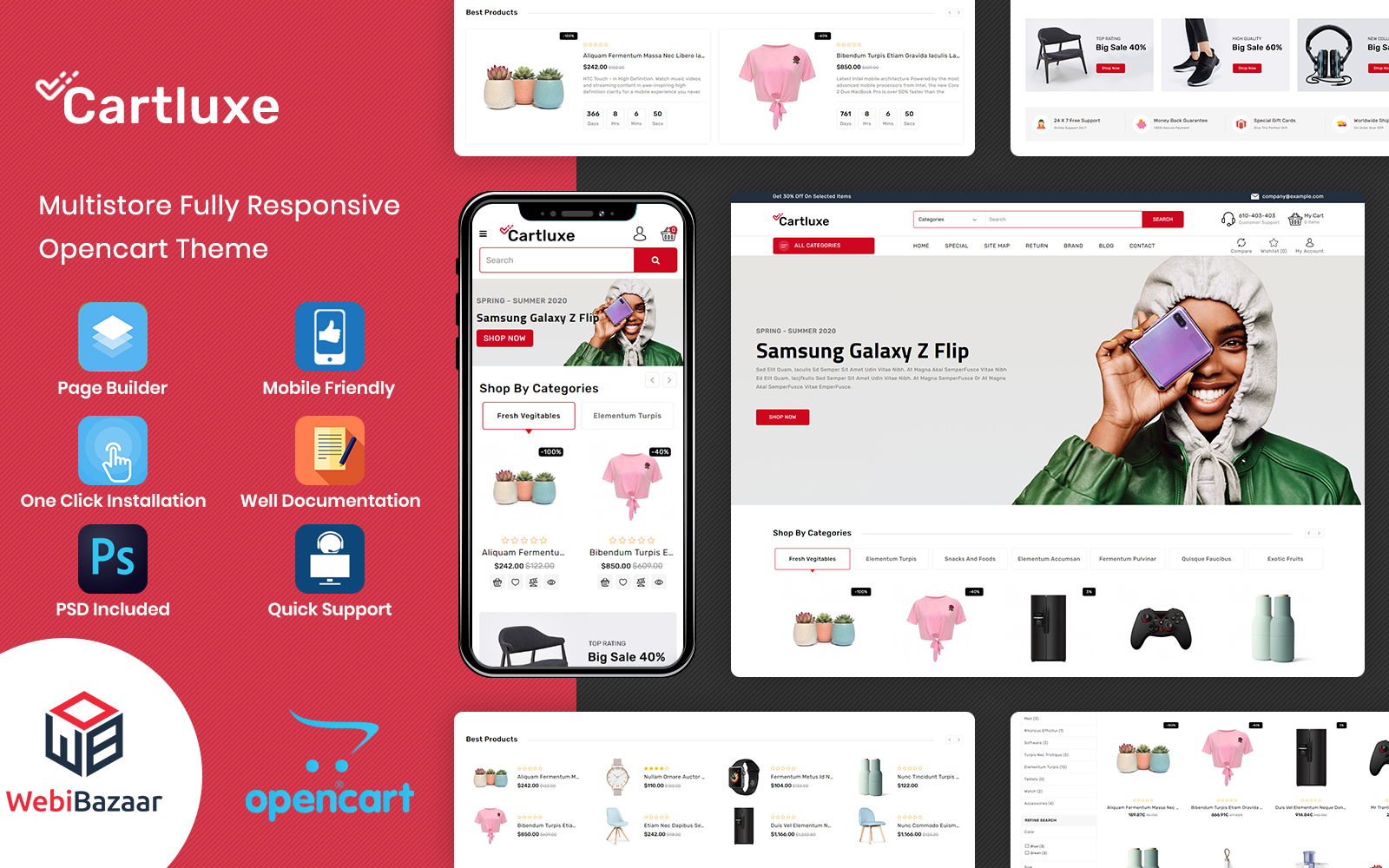 Reszponzív CartLuxe - Supermarket Multipurpose OpenCart sablon 117211