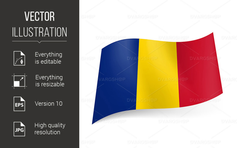 State Flag of Chad - Vector Image Vector Graphic