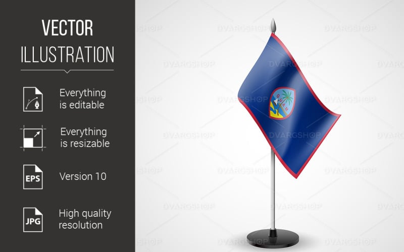 State Table Flag of Guam - Vector Image Vector Graphic