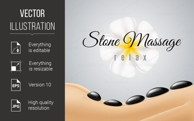Stone Massage - Vector Image Vector Graphic