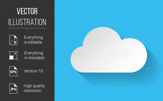 White Paper Cloud - Vector Image
