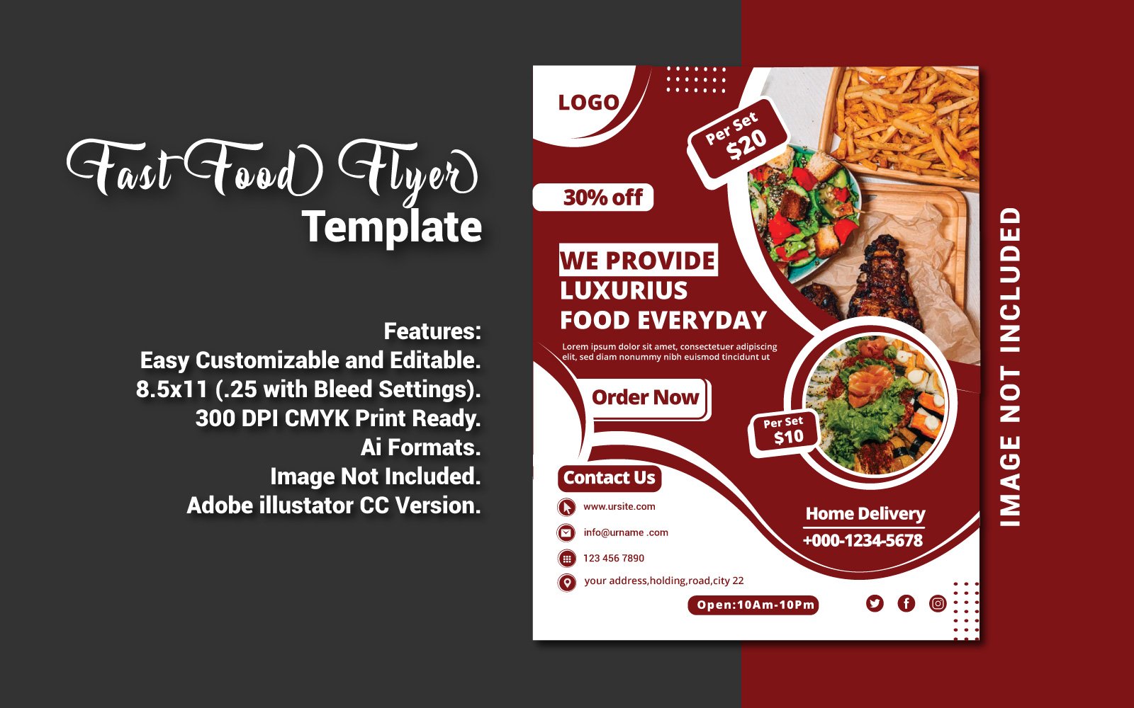 Template #117398 Print Fastfood Webdesign Template - Logo template Preview