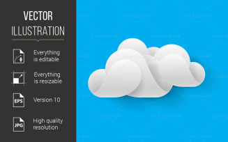 Abstract White Cloud - Vector Image