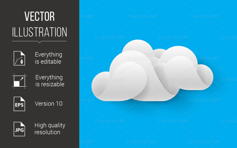Abstract White Cloud - Vector Image Vector Graphic