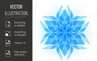 Light Blue Hexagonal Snowflake - Vector Image