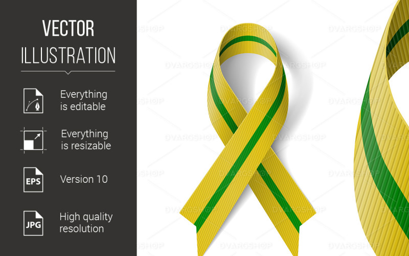 Olive-Green Ribbon - Vector Image Vector Graphic