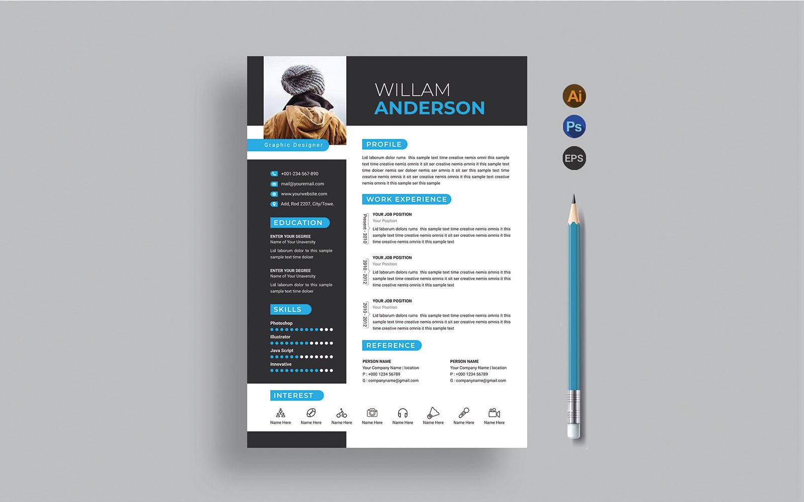Template #117416 Readyresumeresume Template Webdesign Template - Logo template Preview