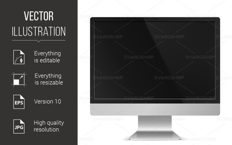 Computer Monitor - Vector Image Vector Graphic