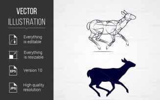 Deer Silhouette - Vector Image