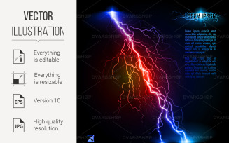 Oblique Lightning Line - Vector Image