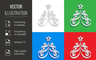 Abstract of Paper Christmas Trees - Vector Image