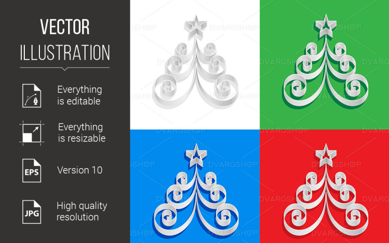 Abstract of Paper Christmas Trees - Vector Image Vector Graphic