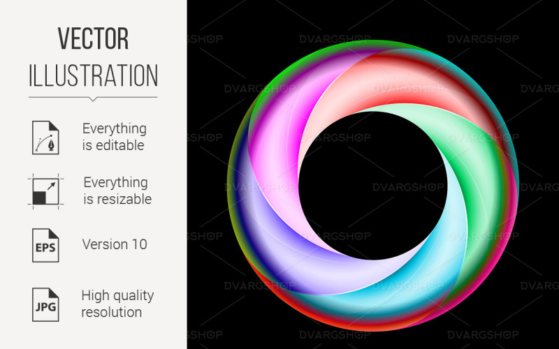 Colorful Spiral Ring - Vector Image Vector Graphic
