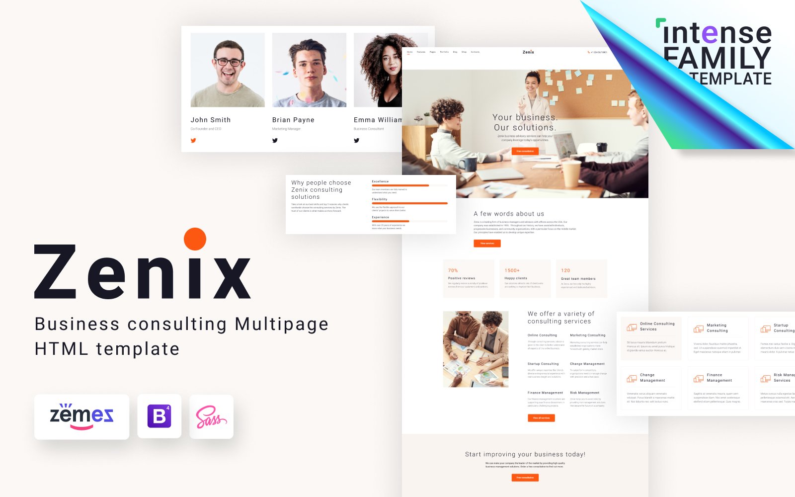 Modello Siti Web Responsive #117596 "Zenix - Business Consulting HTML"