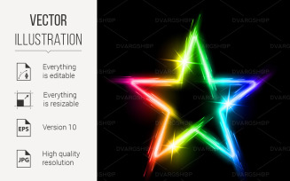 Neon Star - Vector Image
