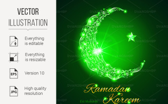 Ramadan Kareem Greeting Card - Vector Image