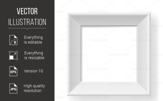 Realistic white Frame - Vector Image