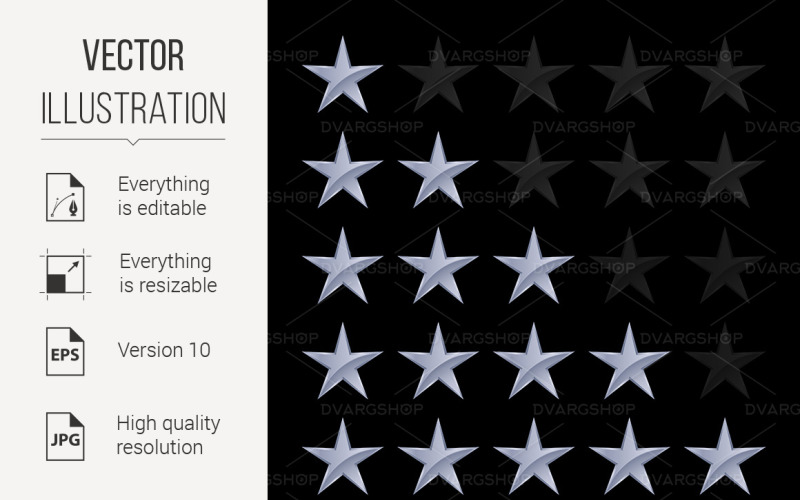 Simple Stars Rating - Vector Image Vector Graphic
