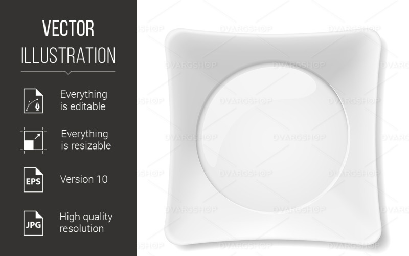 White Plate - Vector Image Vector Graphic