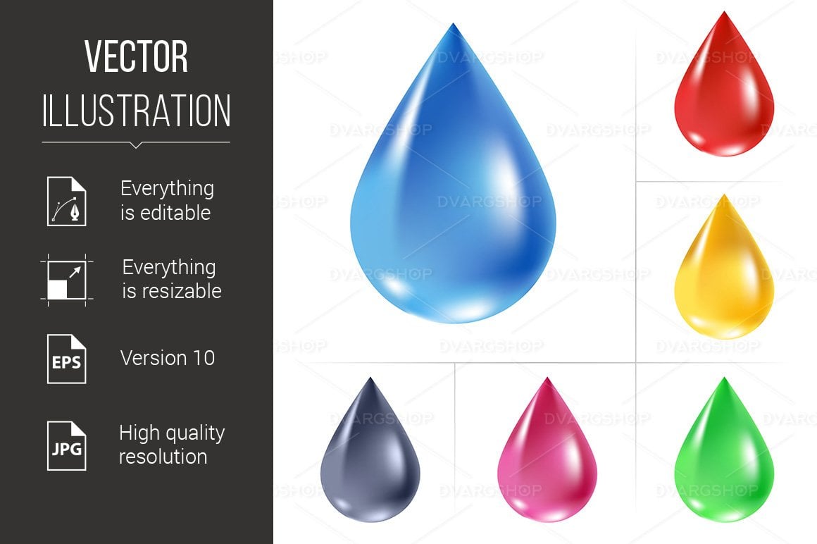 Kit Graphique #117651 Water Drops Divers Modles Web - Logo template Preview