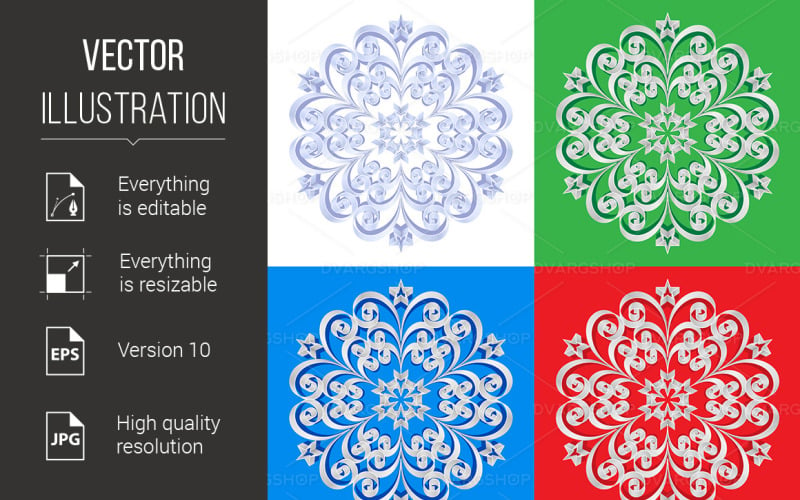 Abstract beautiful snowflakes - Vector Image Vector Graphic
