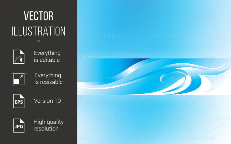 Blue Flourish Background - Vector Image Vector Graphic