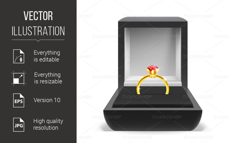 Box for Ring - Vector Image Vector Graphic