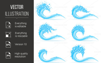 Cool Water Wave - Vector Image