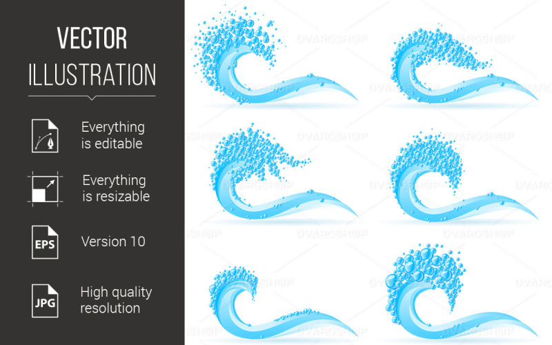 Cool Water Wave - Vector Image Vector Graphic