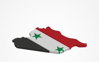 3D Syria Country Map - Illustration