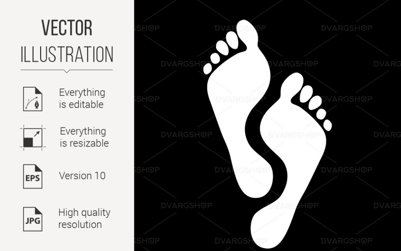 Footprints - Vector Image Vector Graphic