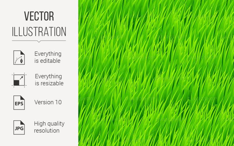 Fresh Grass Seamless - Vector Image Vector Graphic