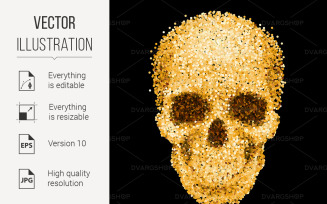 Golden Skull - Vector Image