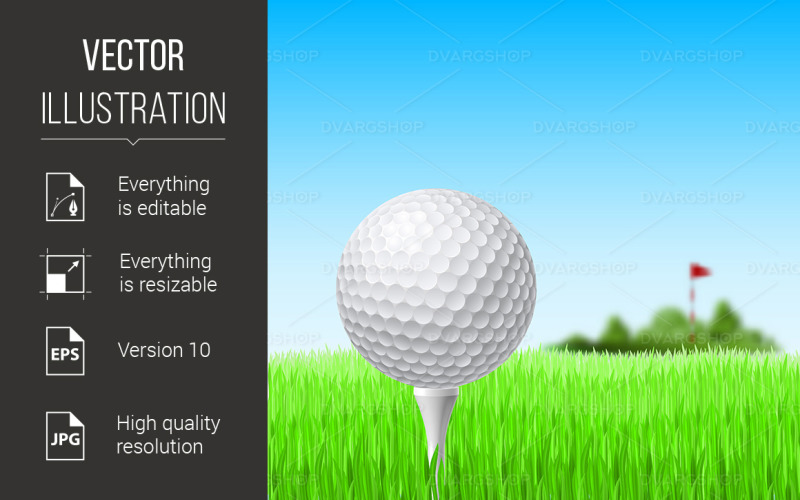Golf Ball - Vector Image Vector Graphic